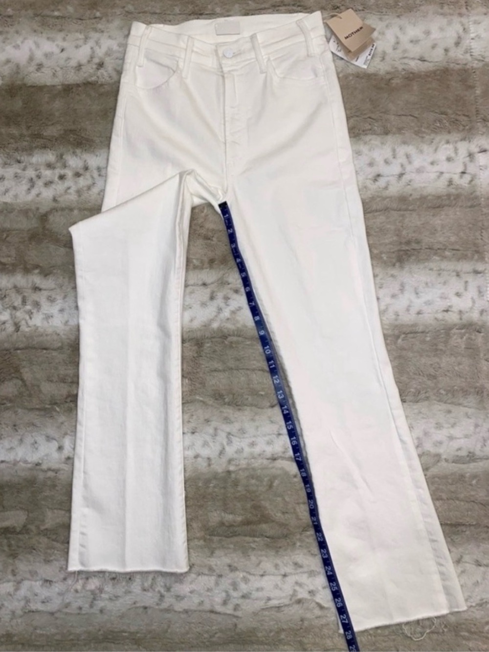 NWT💕MOTHER The Hustler High Waist Fray Hem Ankle Color:Fairest Of Them All - Picture 9 of 15
